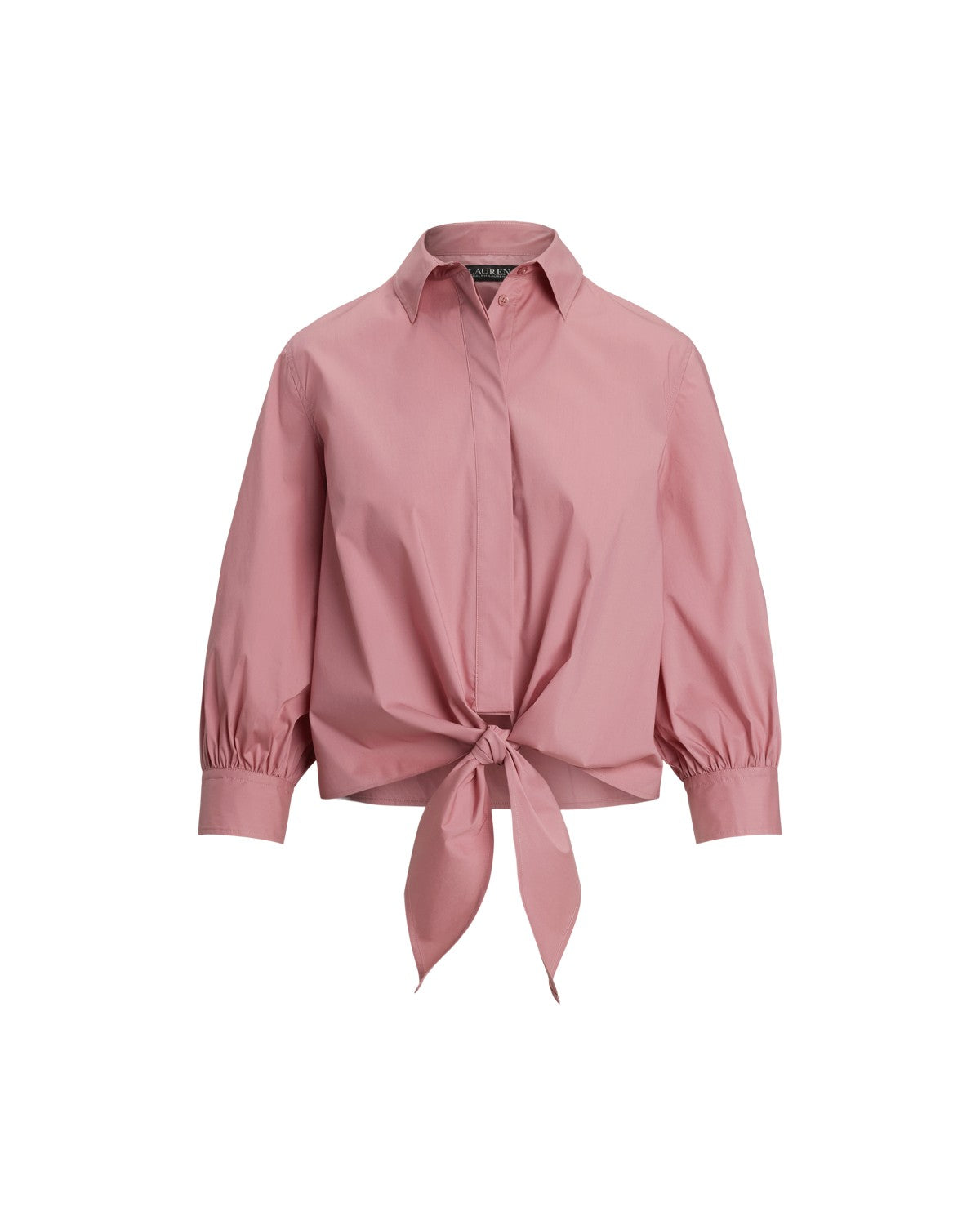 Tie-Waist Stretch-Cotton Blend Shirt