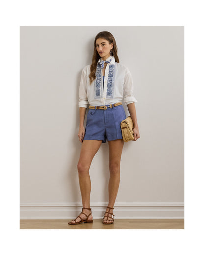 Geo-Embroidered Cotton Broadcloth Shirt