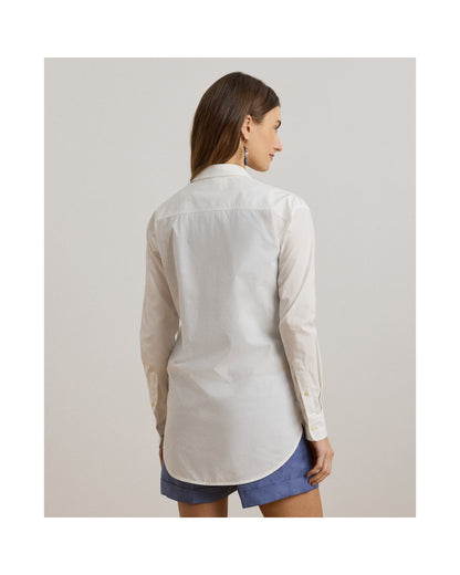 Geo-Embroidered Cotton Broadcloth Shirt