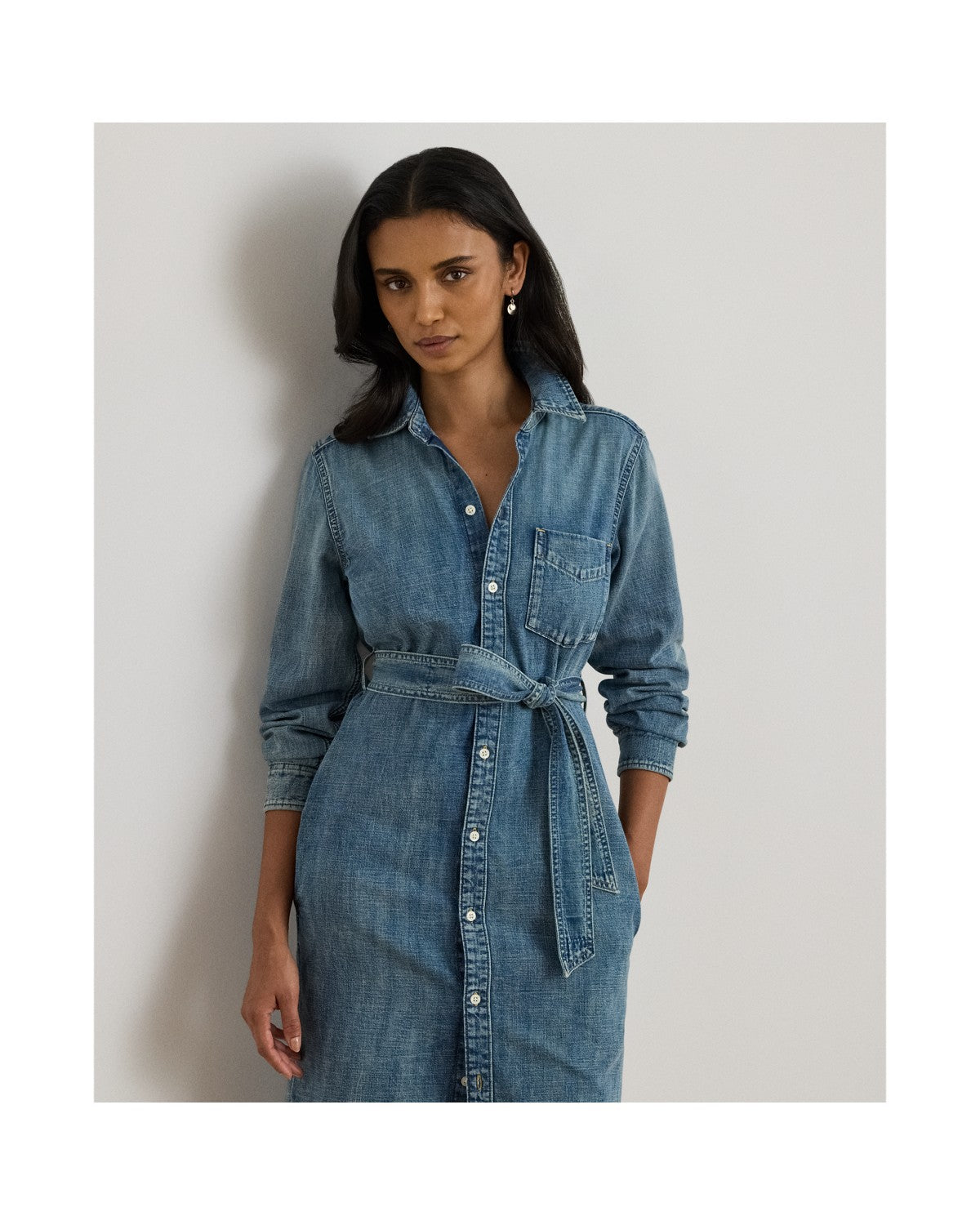 Belted Denim Shirt Dress