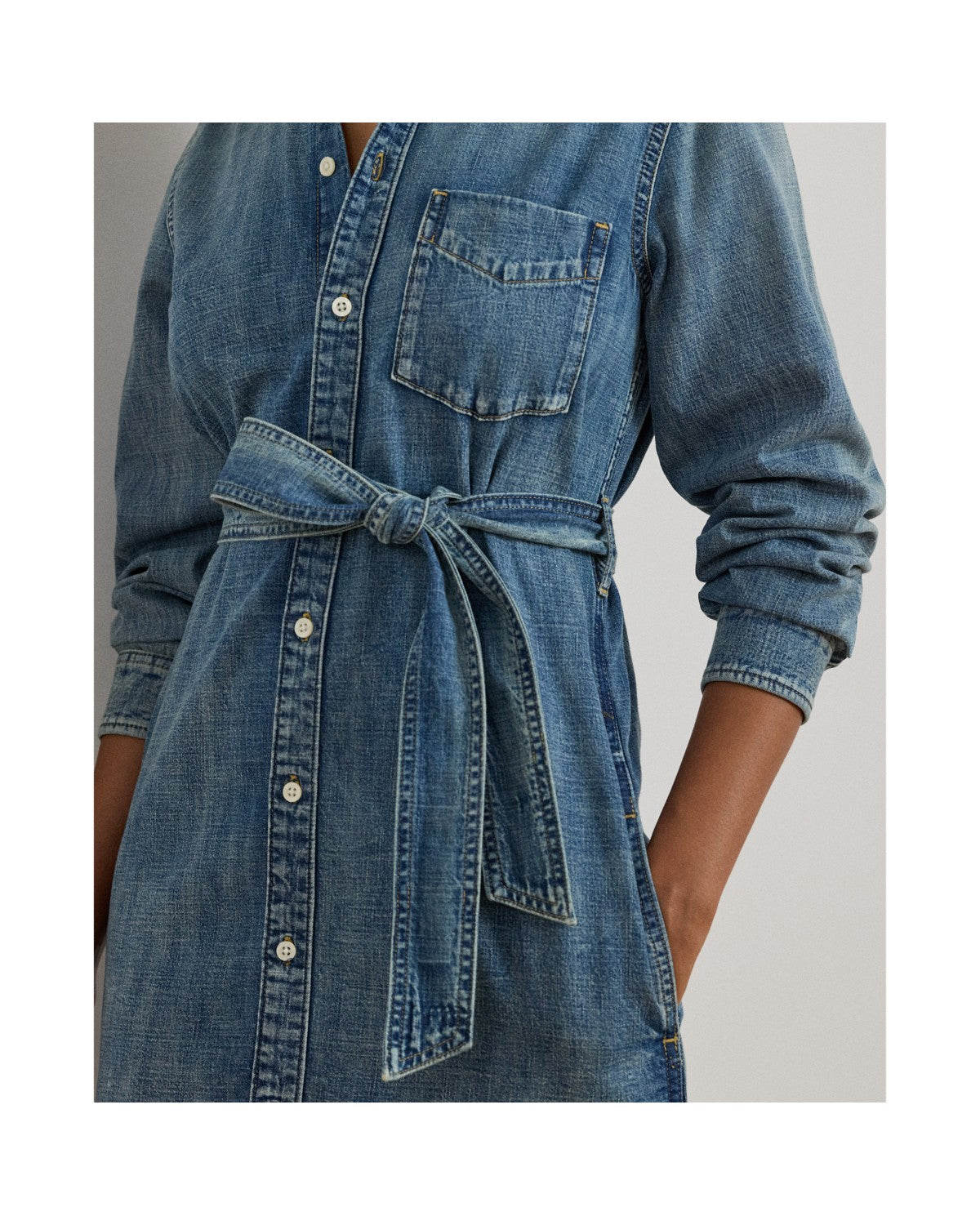 Belted Denim Shirt Dress