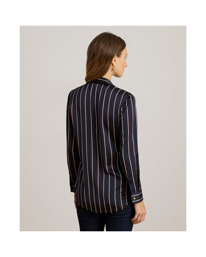 Classic Fit Striped Charmeuse Shirt