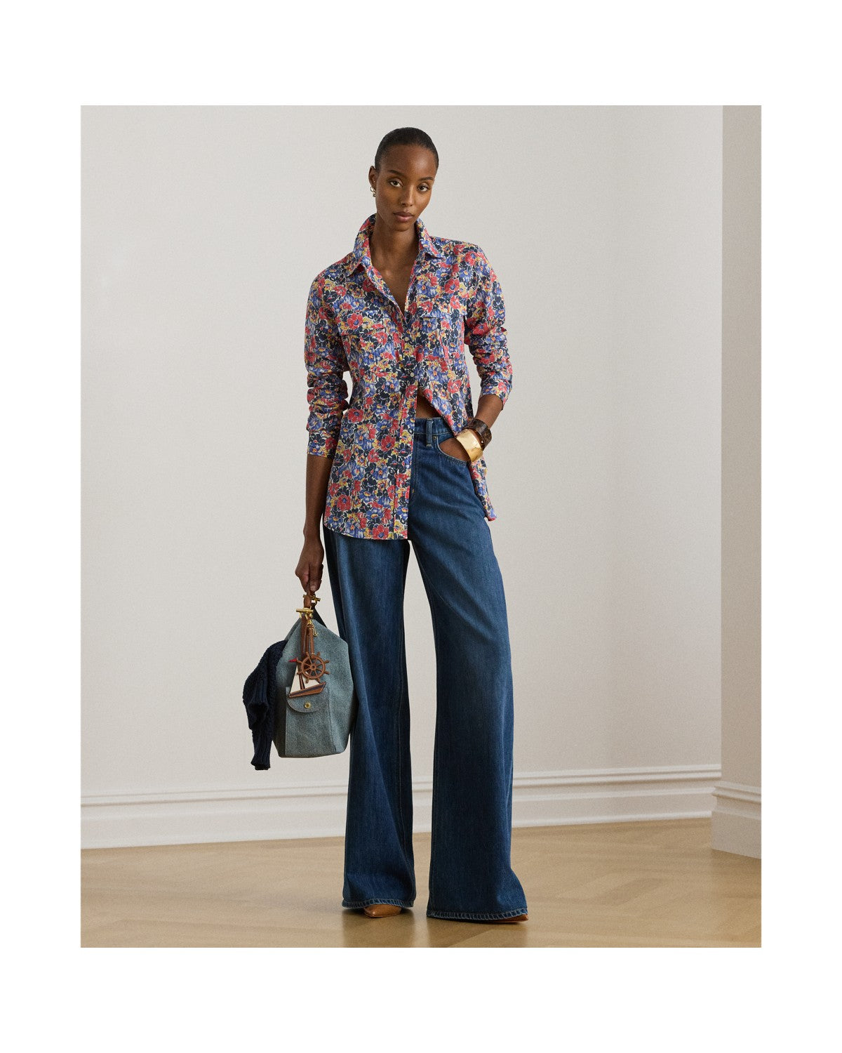 Classic Fit Floral Cotton Voile Shirt