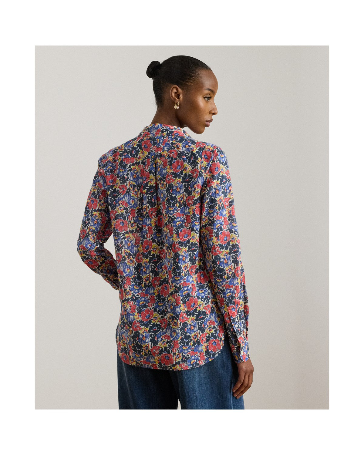 Classic Fit Floral Cotton Voile Shirt