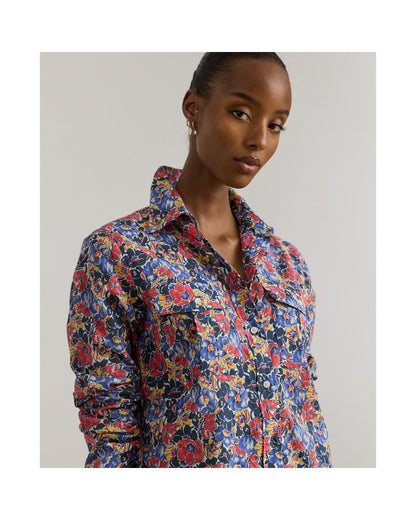 Classic Fit Floral Cotton Voile Shirt