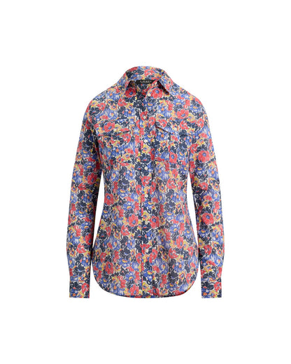 Classic Fit Floral Cotton Voile Shirt