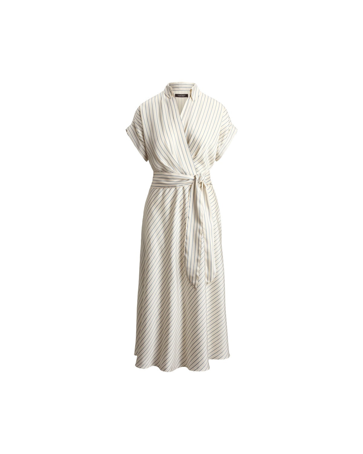 Striped Belted Twill Dress