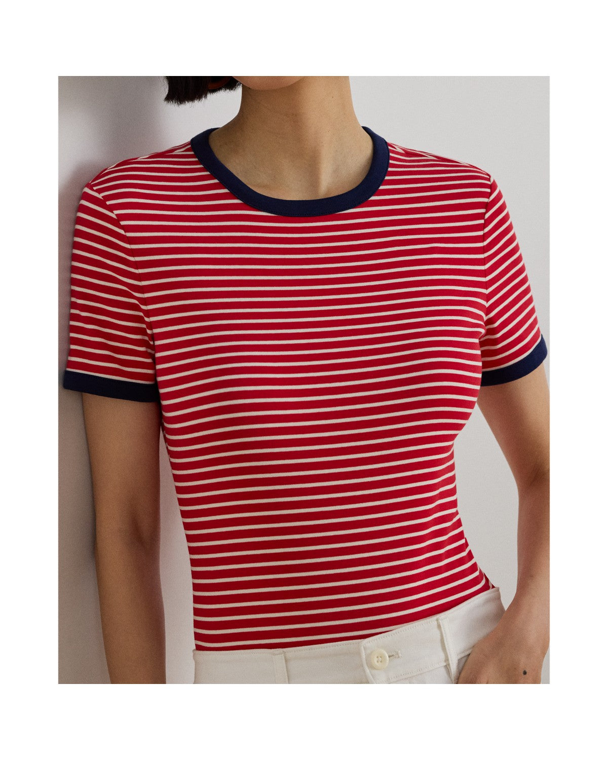 Striped Stretch Cotton T-Shirt