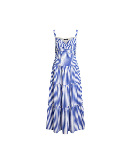 Striped Cotton Broadcloth Tiered Dress