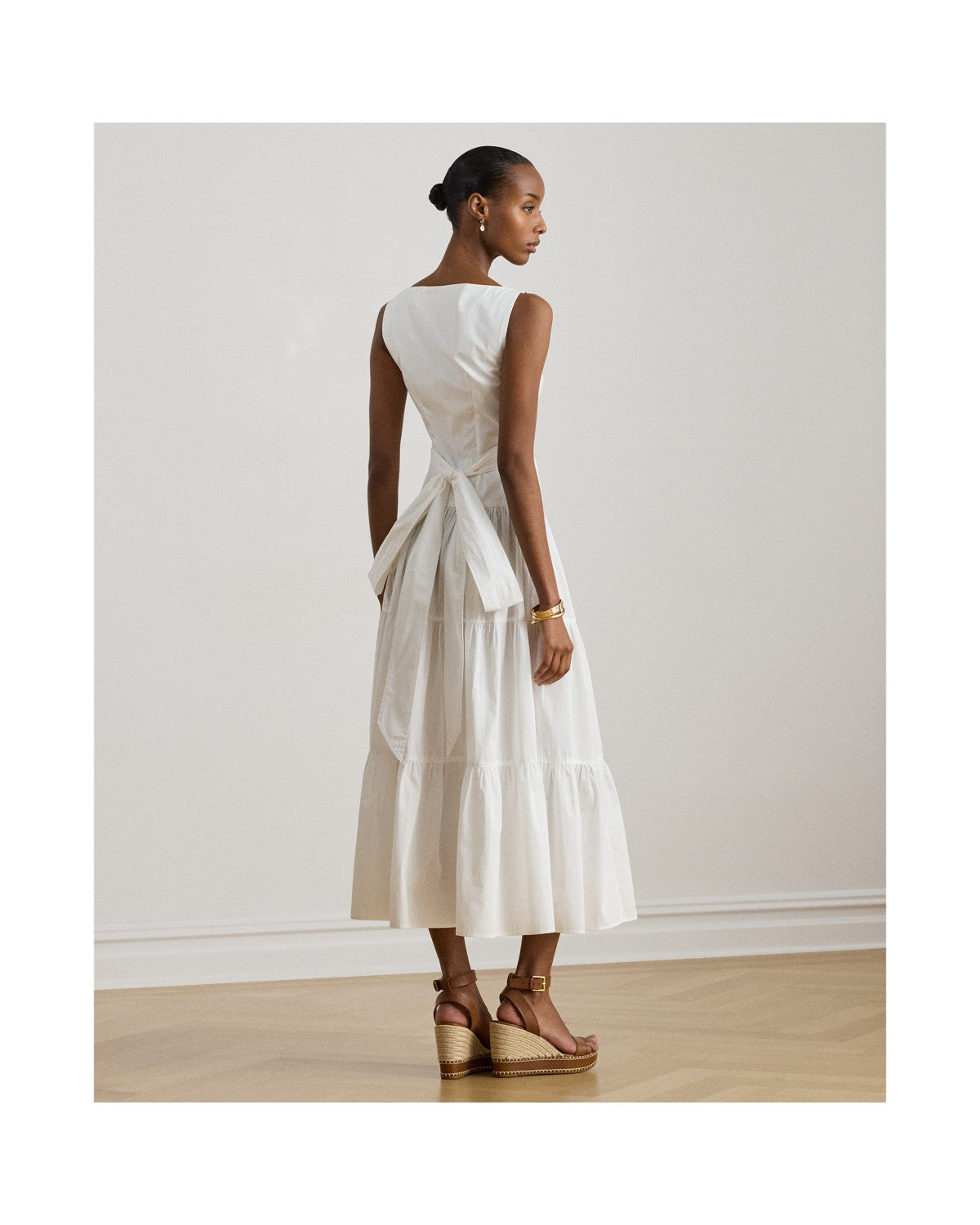 Cotton Broadcloth Tiered Dress