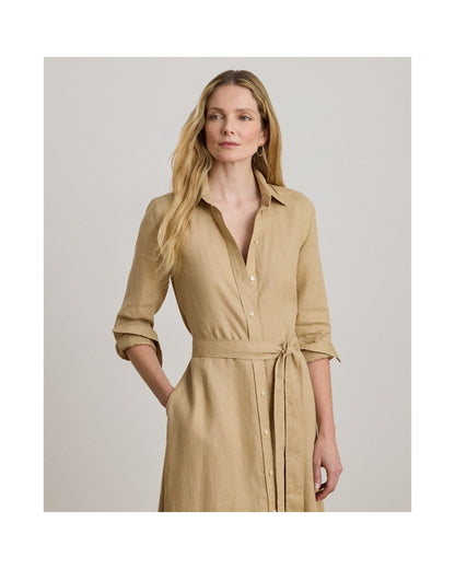 Belted Linen Shirtdress