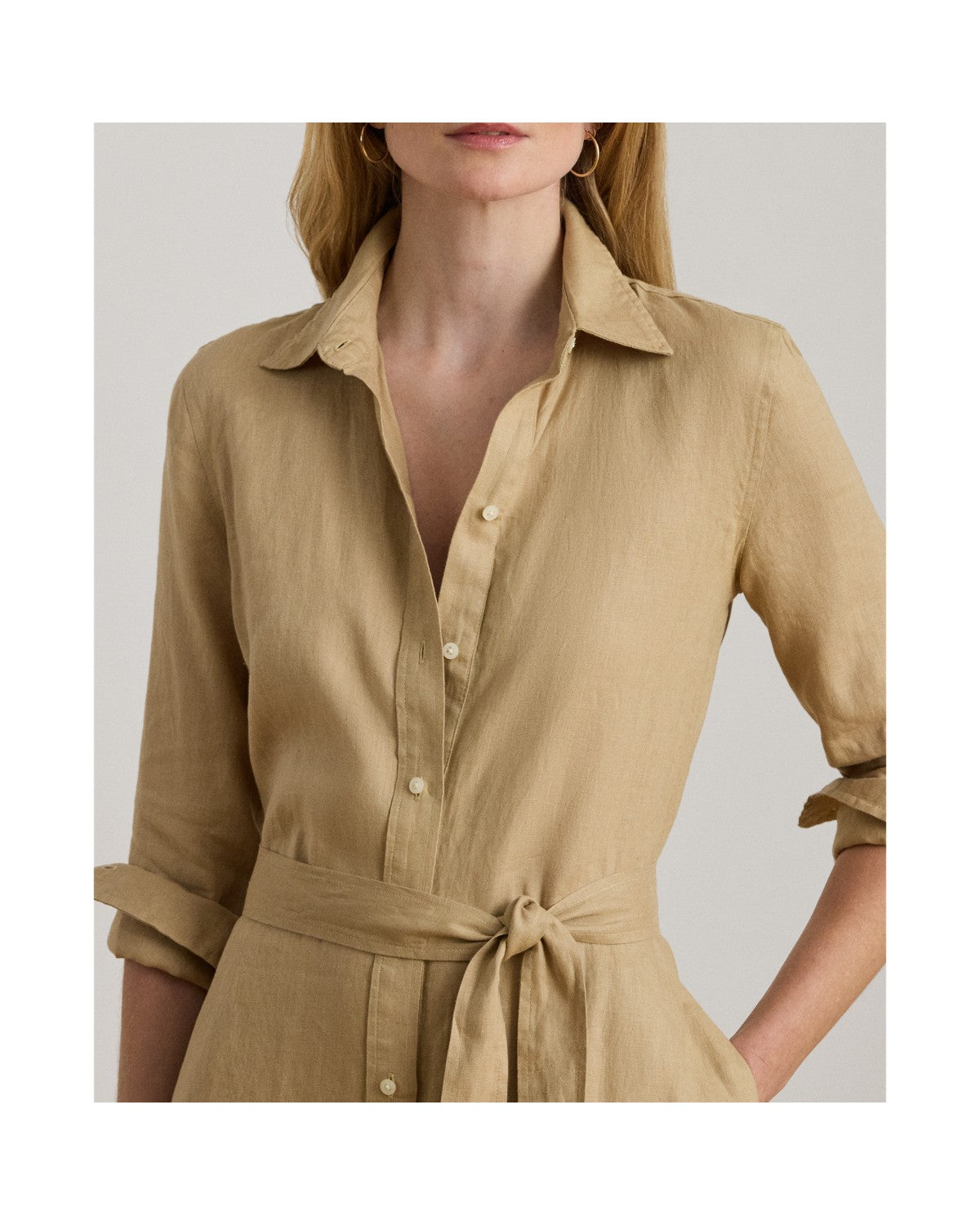 Belted Linen Shirtdress