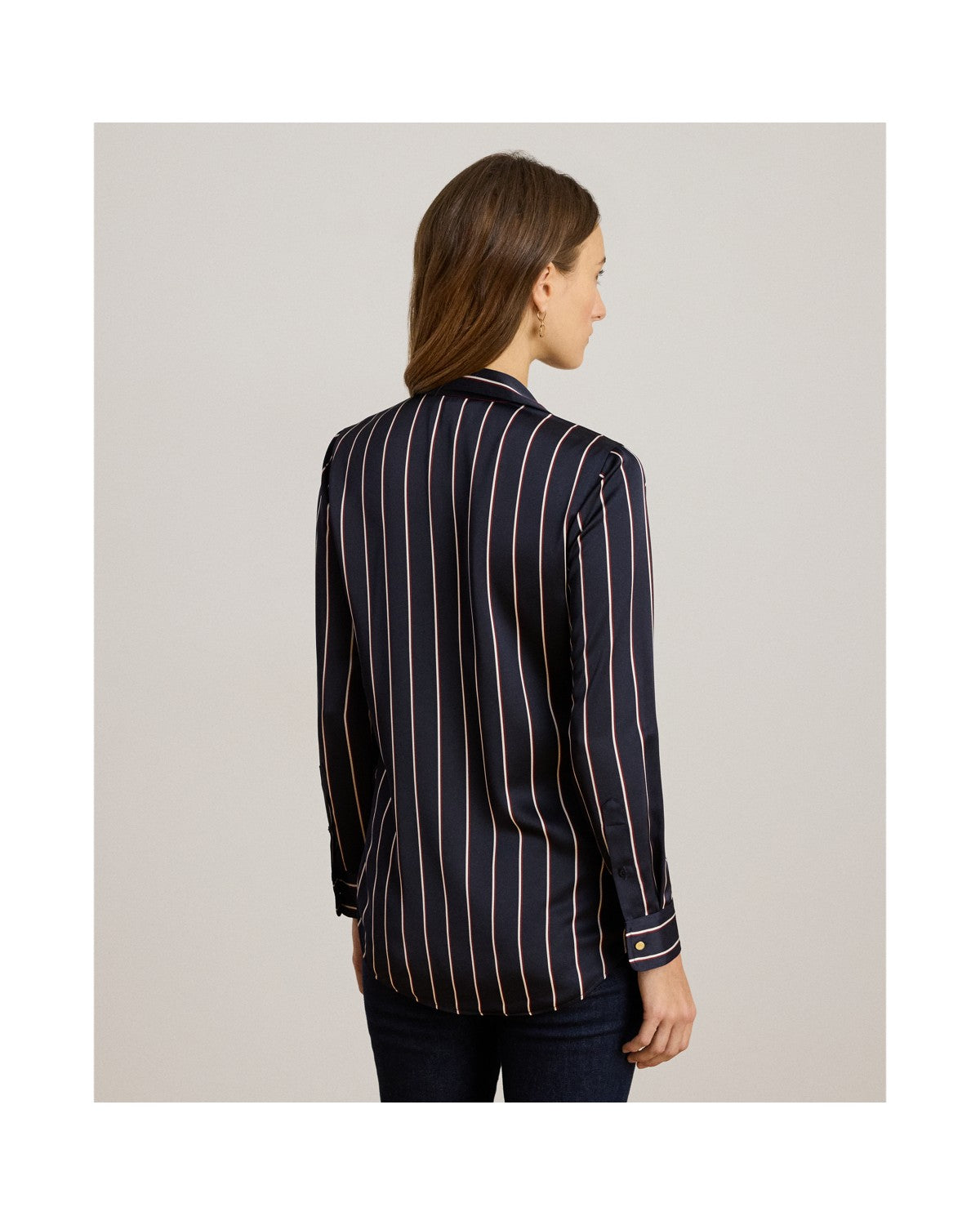 Classic Fit Striped Charmeuse Shirt