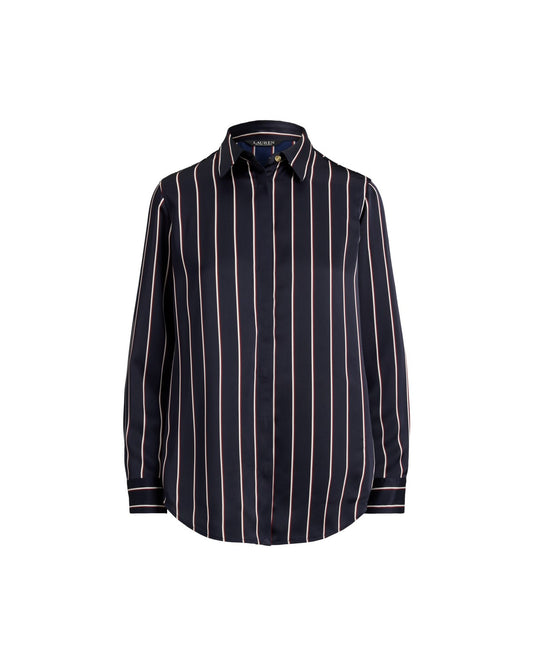 Classic Fit Striped Charmeuse Shirt