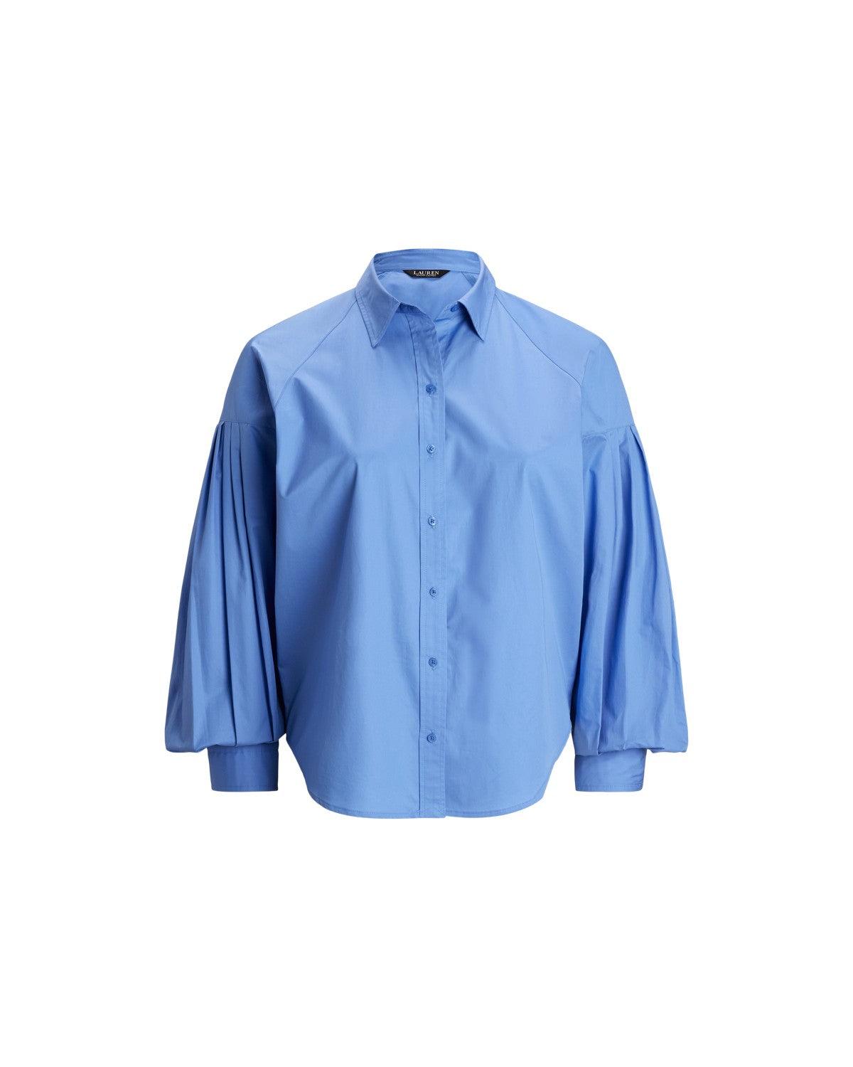 Cotton Poplin Blouson-Sleeve Shirt