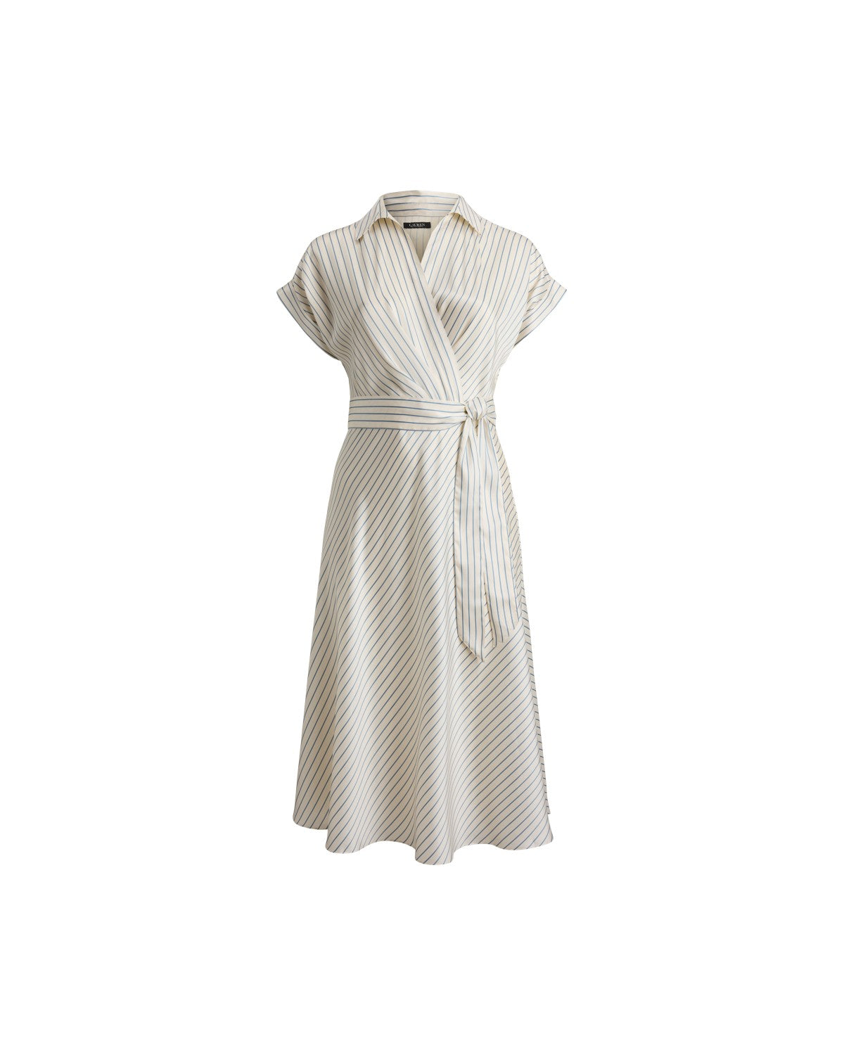 Striped Belted Twill Dress