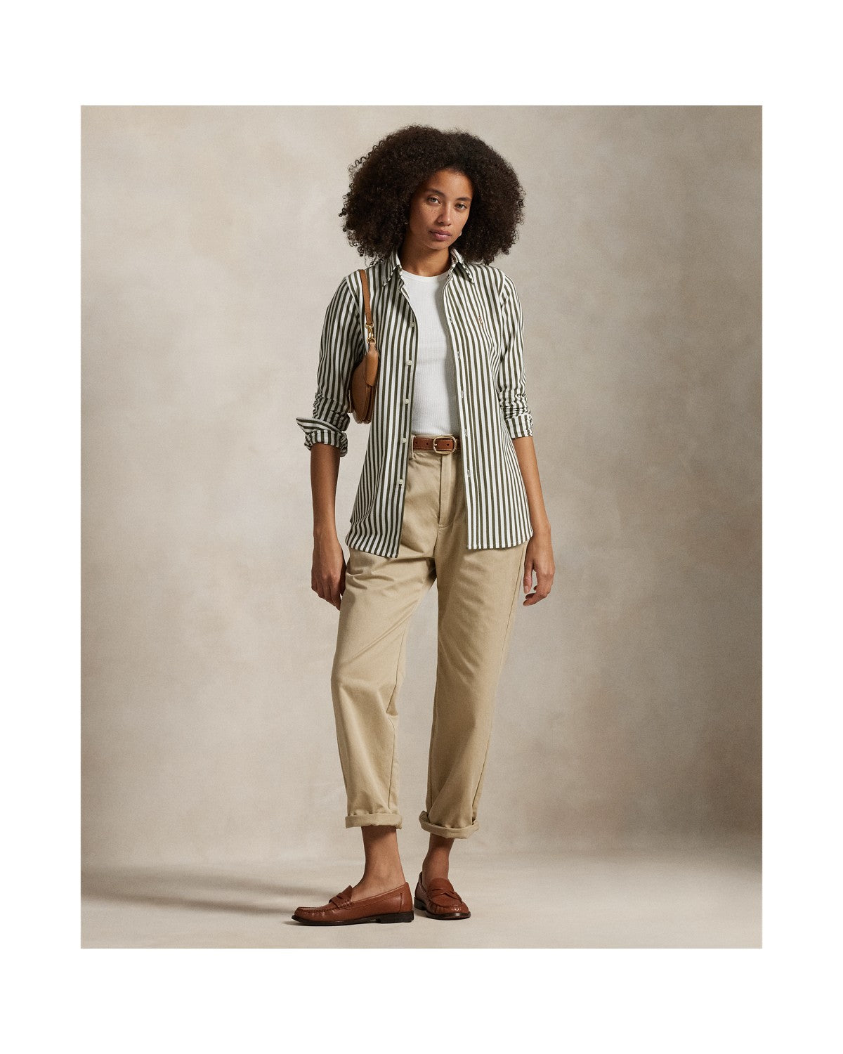 Striped Knit Oxford Cotton Shirt