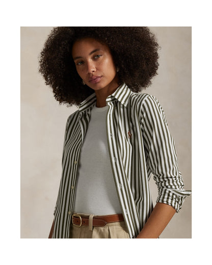 Striped Knit Oxford Cotton Shirt