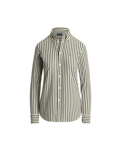 Striped Knit Oxford Cotton Shirt