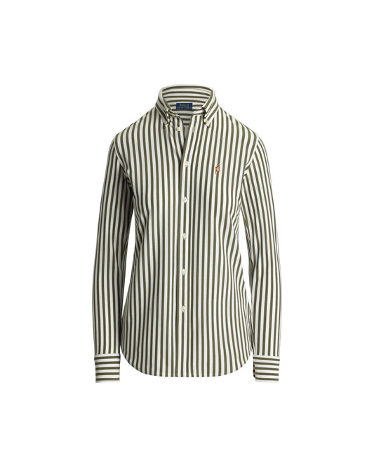 Striped Knit Oxford Cotton Shirt