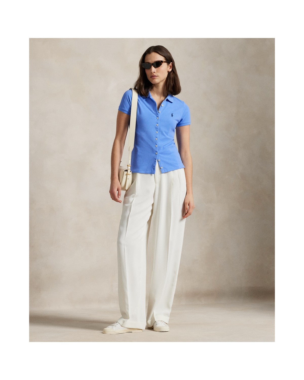 Buttoned-Placket Polo Shirt