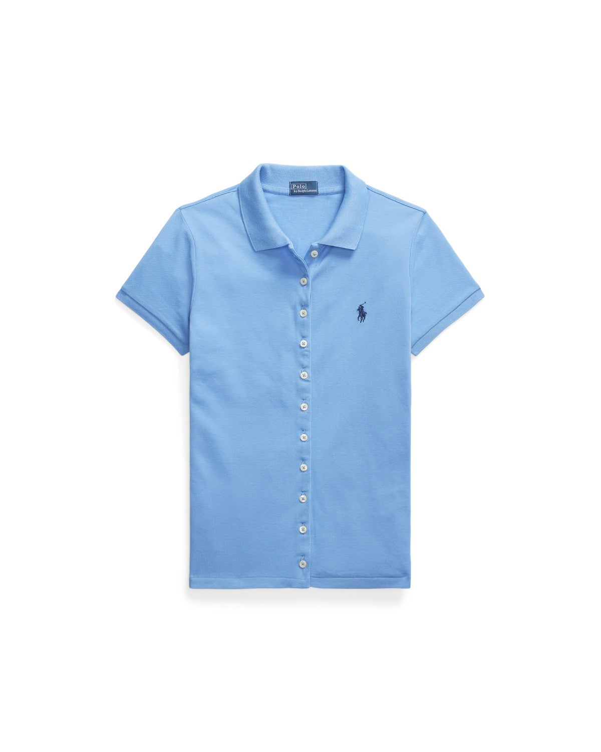 Buttoned-Placket Polo Shirt