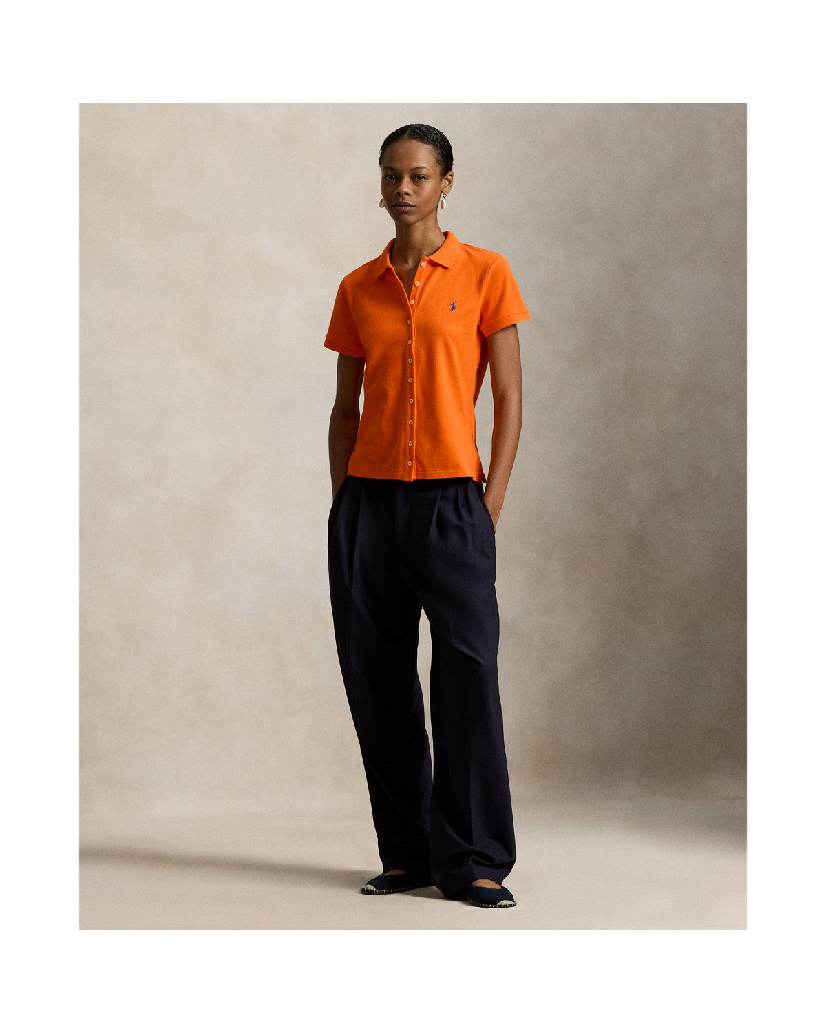 Buttoned-Placket Polo Shirt
