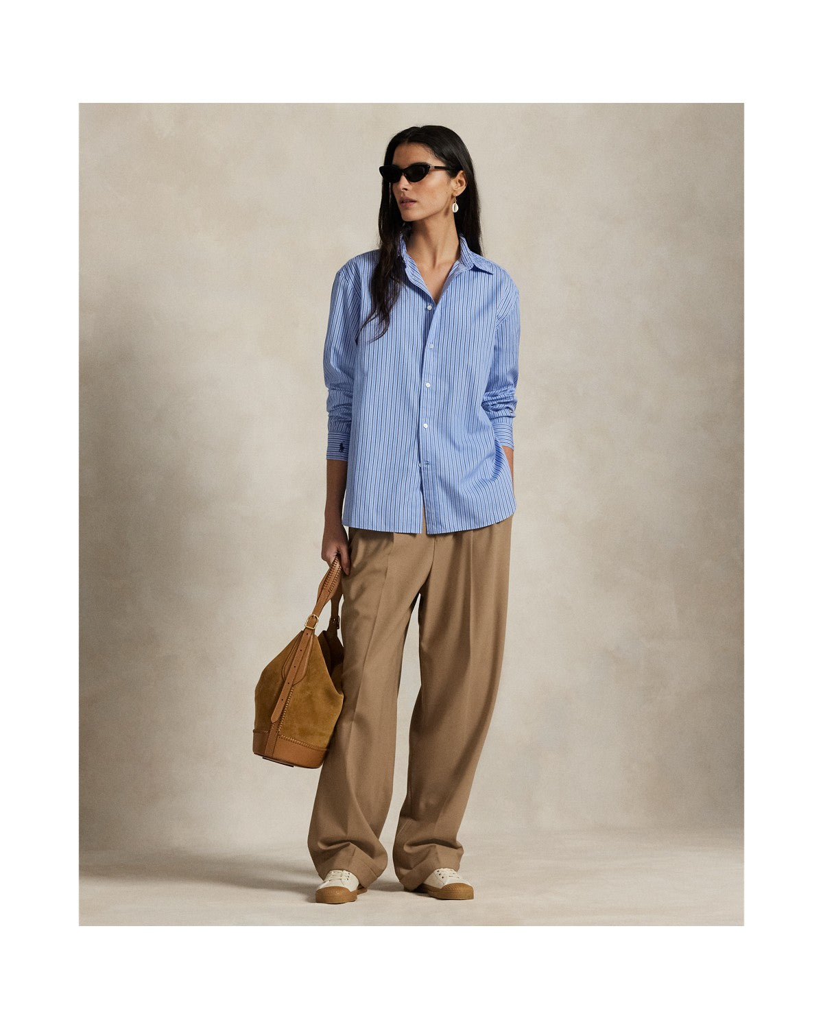 Oversize Fit Striped Cotton Shirt