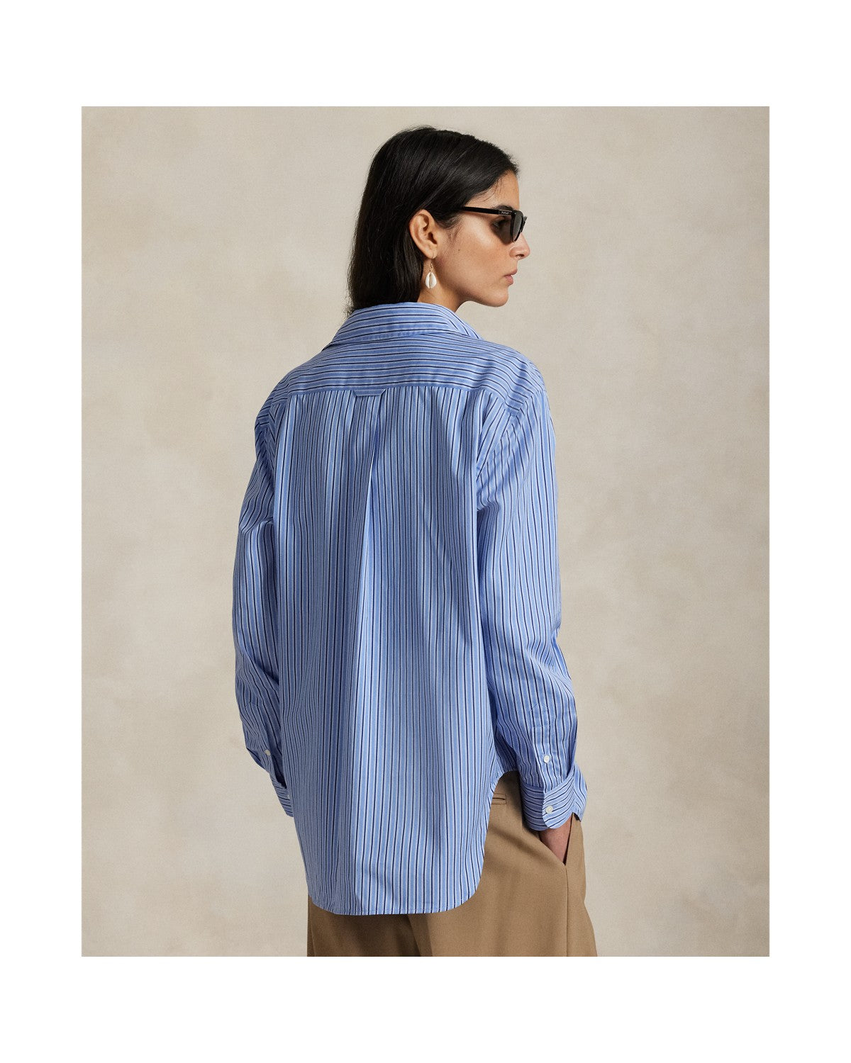 Oversize Fit Striped Cotton Shirt