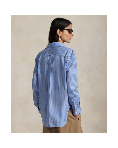 Oversize Fit Striped Cotton Shirt