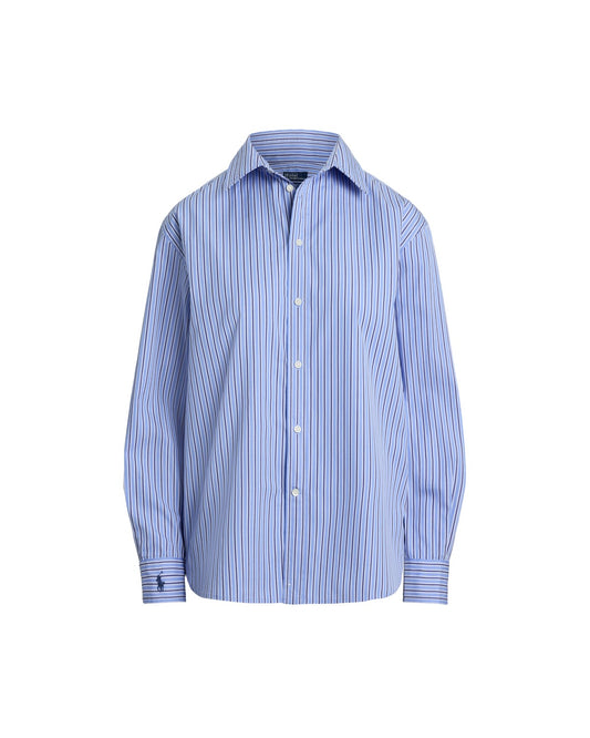 Oversize Fit Striped Cotton Shirt