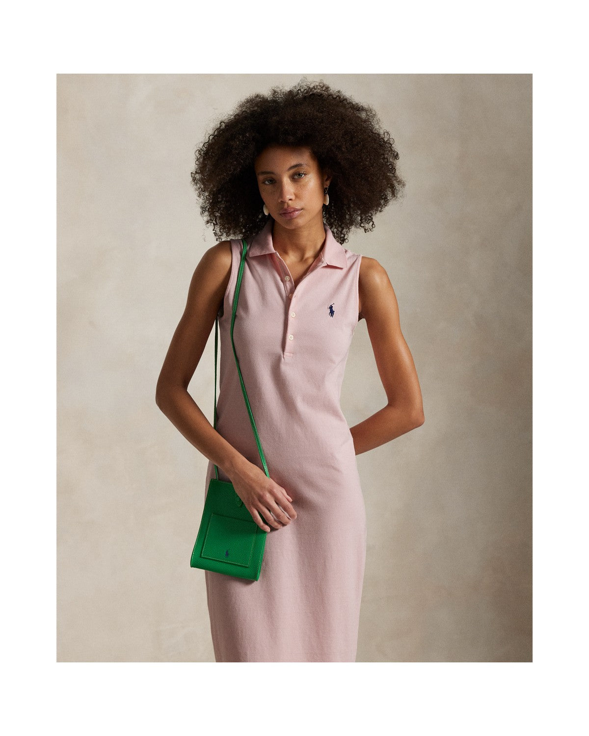 Stretch-Cotton Sleeveless Polo Dress