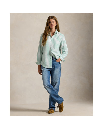 Classic Fit Striped Cotton Oxford Shirt