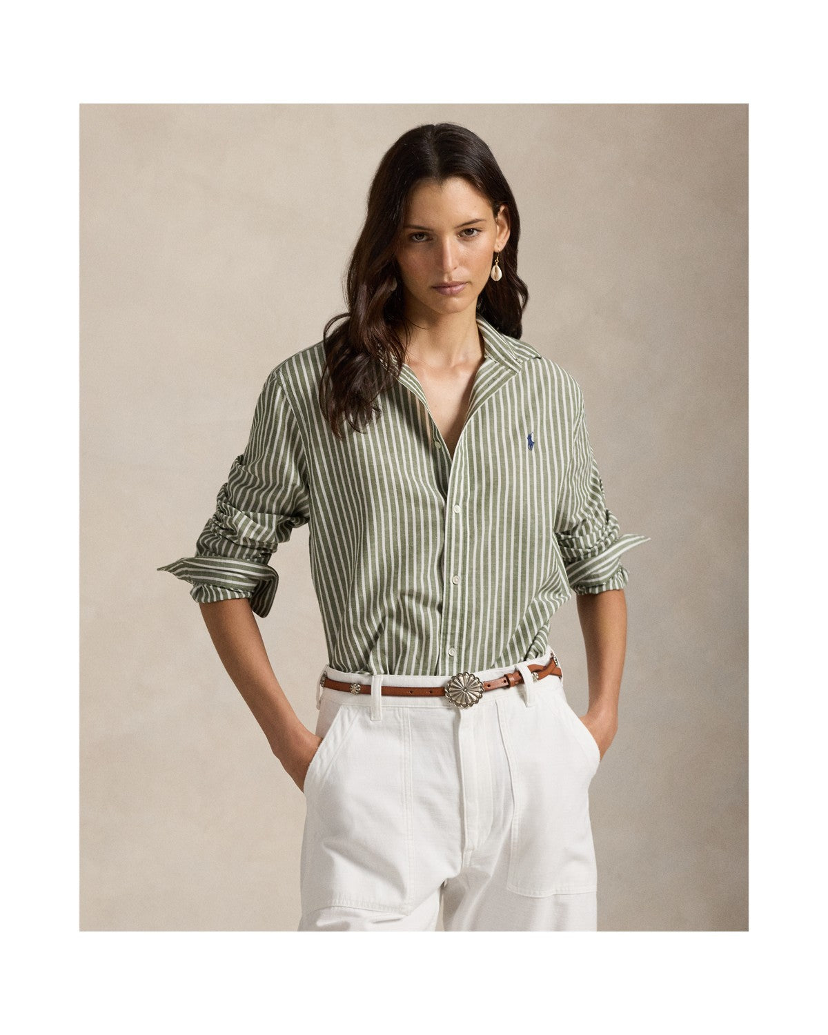 Classic Fit Striped Cotton-Linen Shirt