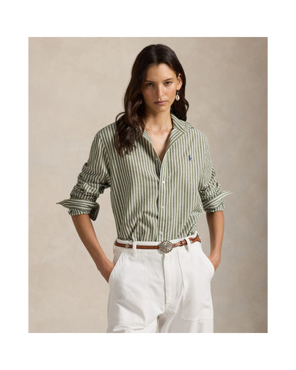 Classic Fit Striped Cotton-Linen Shirt