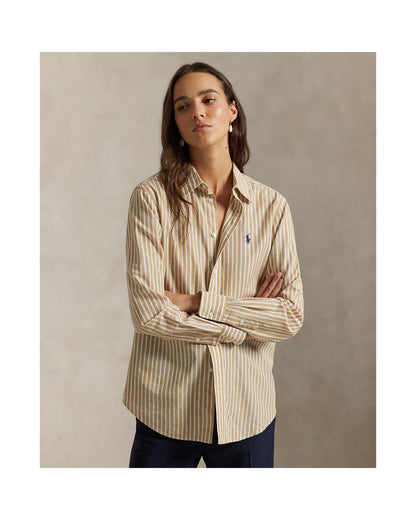 Classic Fit Striped Cotton-Linen Shirt