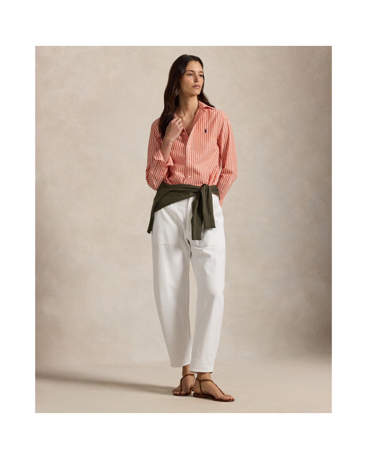 Classic Fit Striped Cotton-Linen Shirt