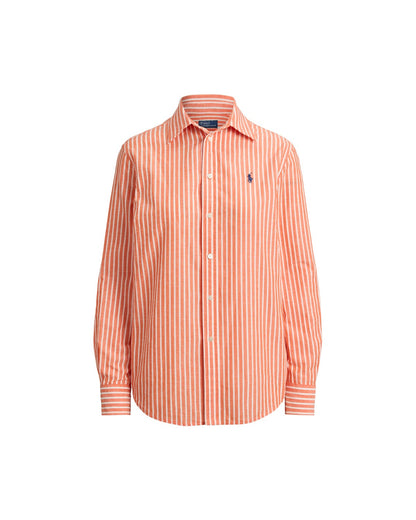 Classic Fit Striped Cotton-Linen Shirt