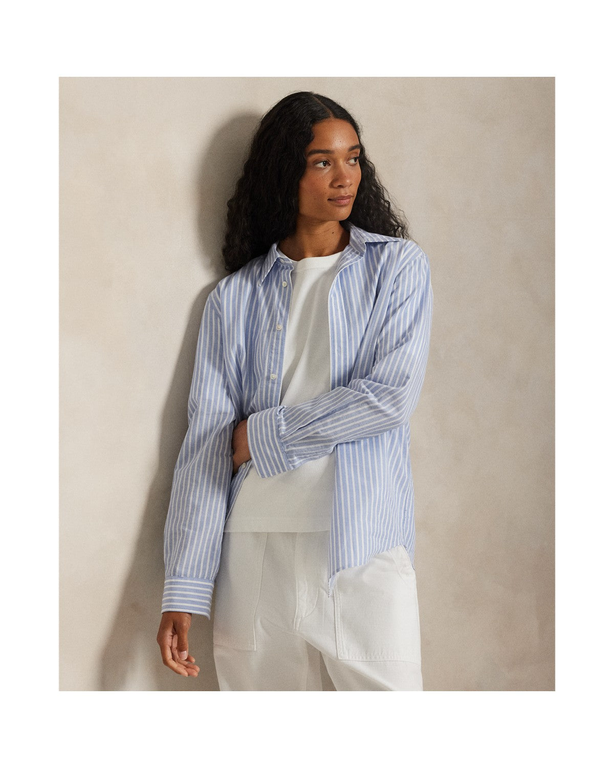 Classic Fit Striped Cotton-Linen Shirt