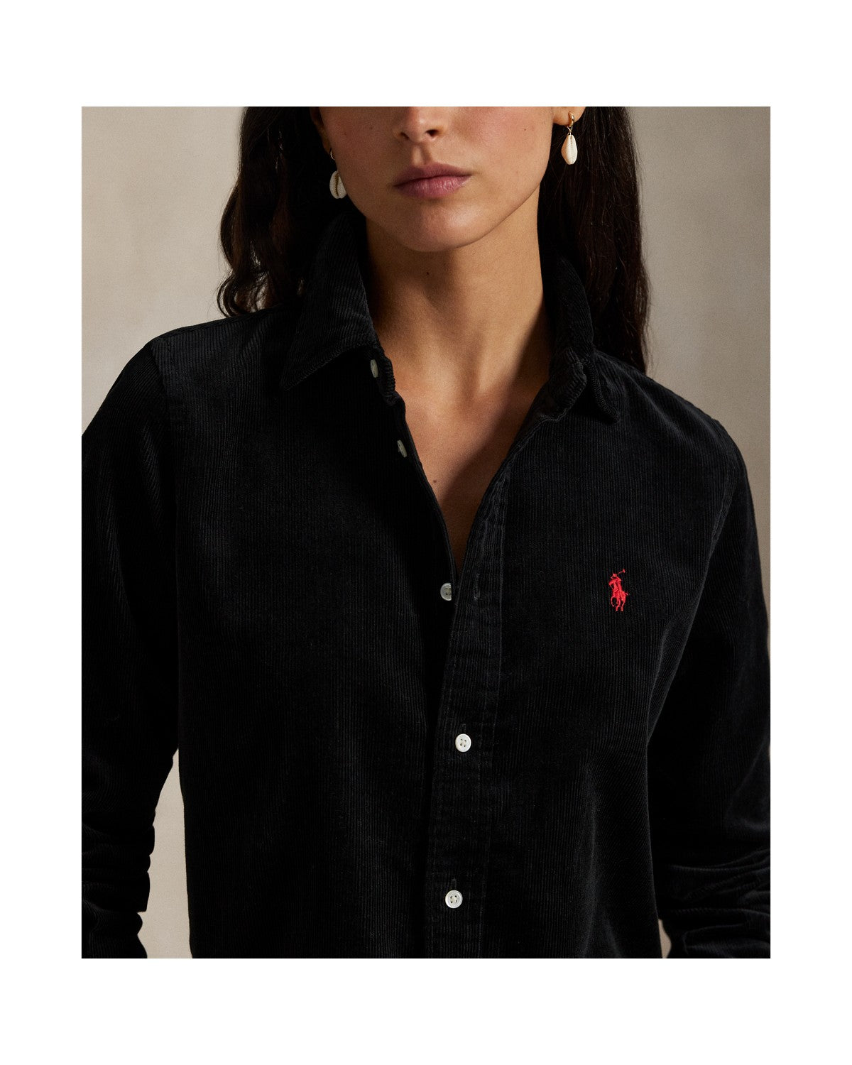 Stretch Slim Fit Cotton Corduroy Shirt