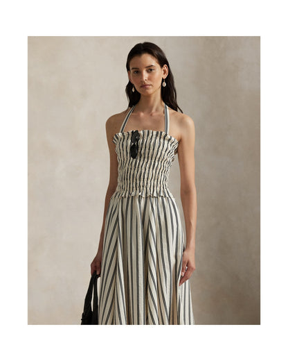 Striped Silk-Blend Dress