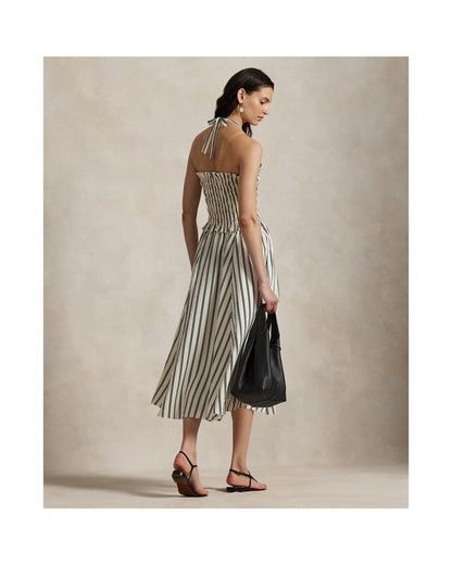 Striped Silk-Blend Dress
