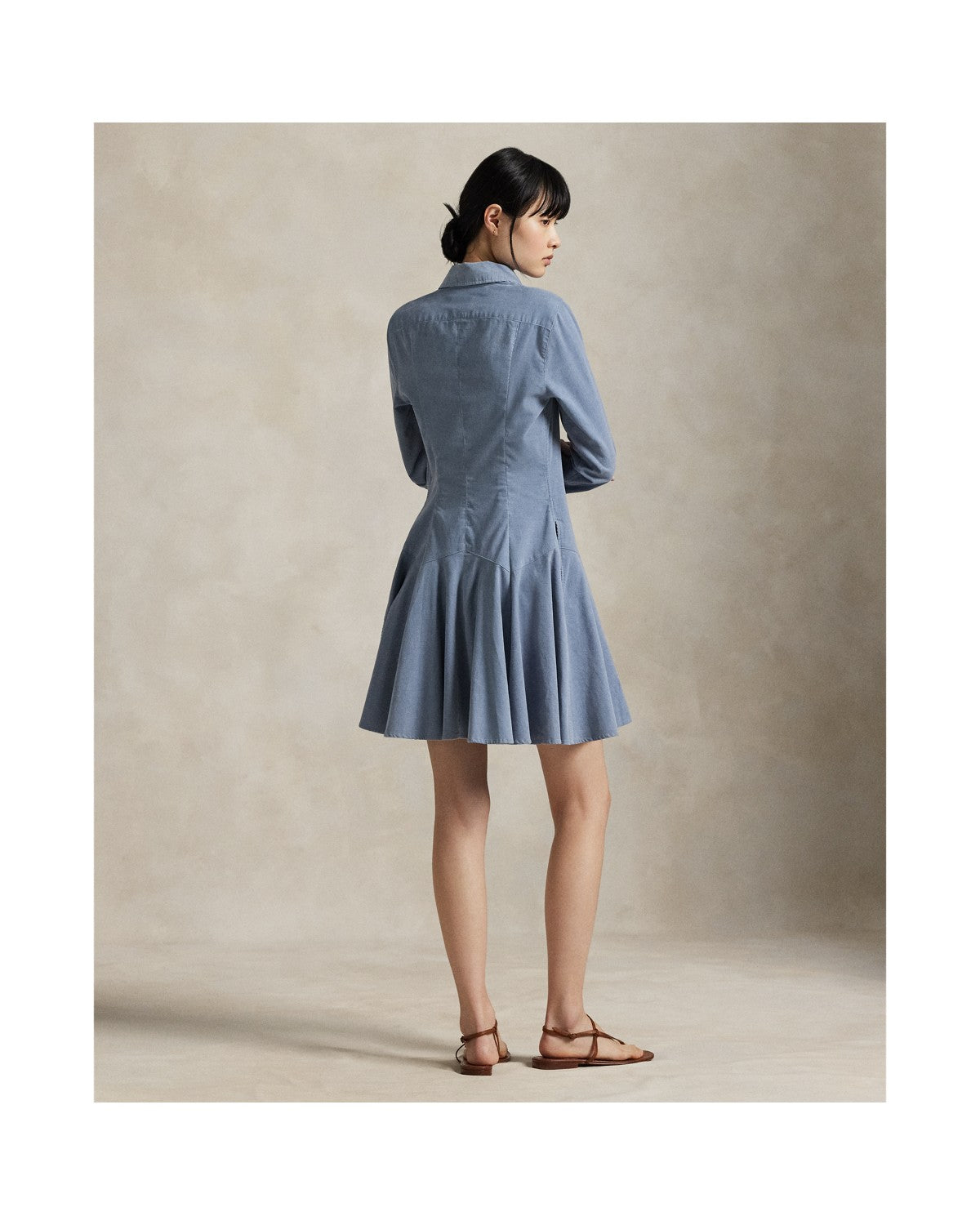 Cotton Corduroy A-Line Shirtdress