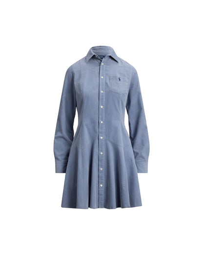 Cotton Corduroy A-Line Shirtdress