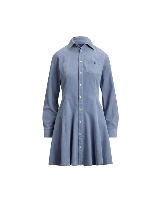 Cotton Corduroy A-Line Shirtdress