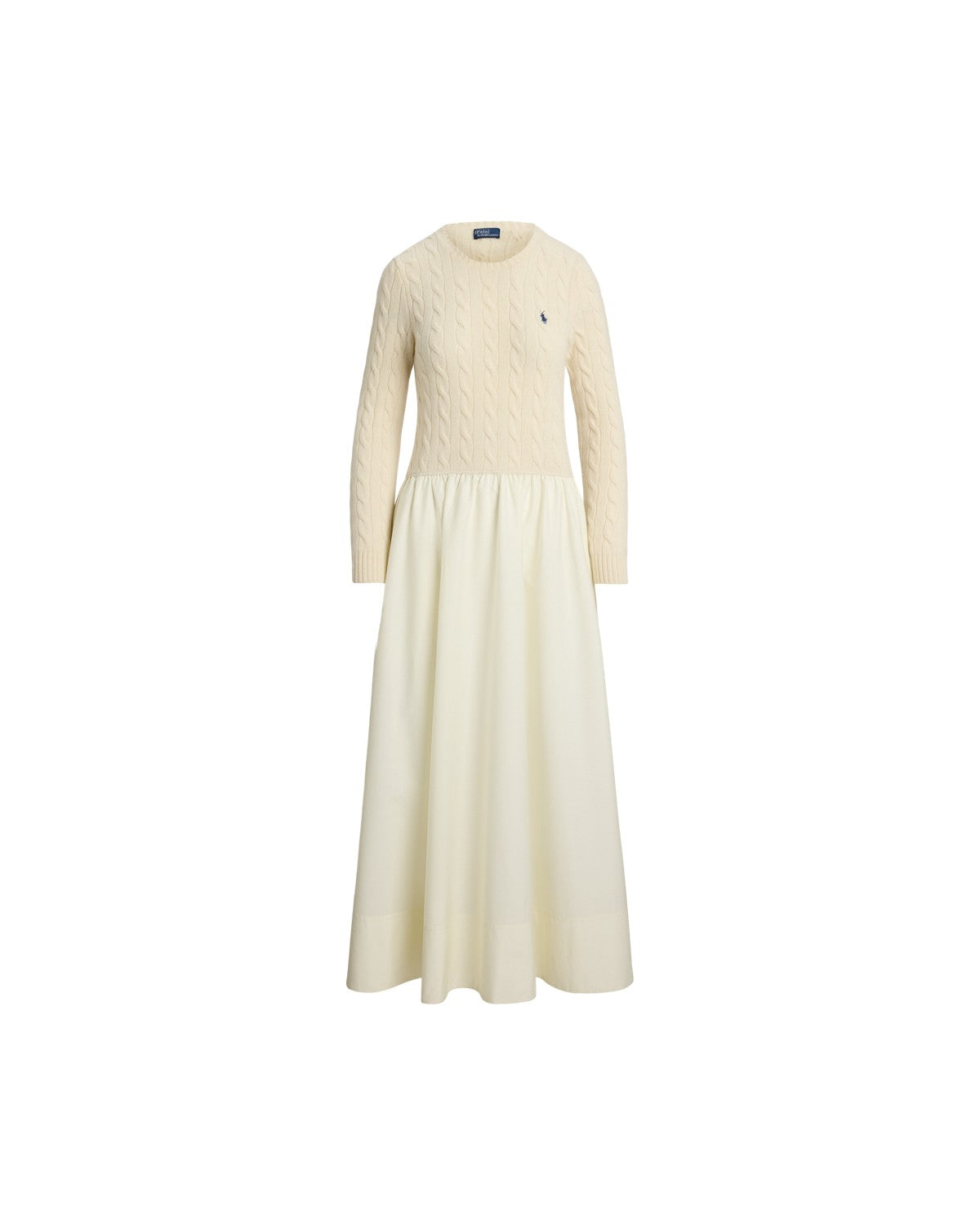 Cable-Knit Poplin Dress