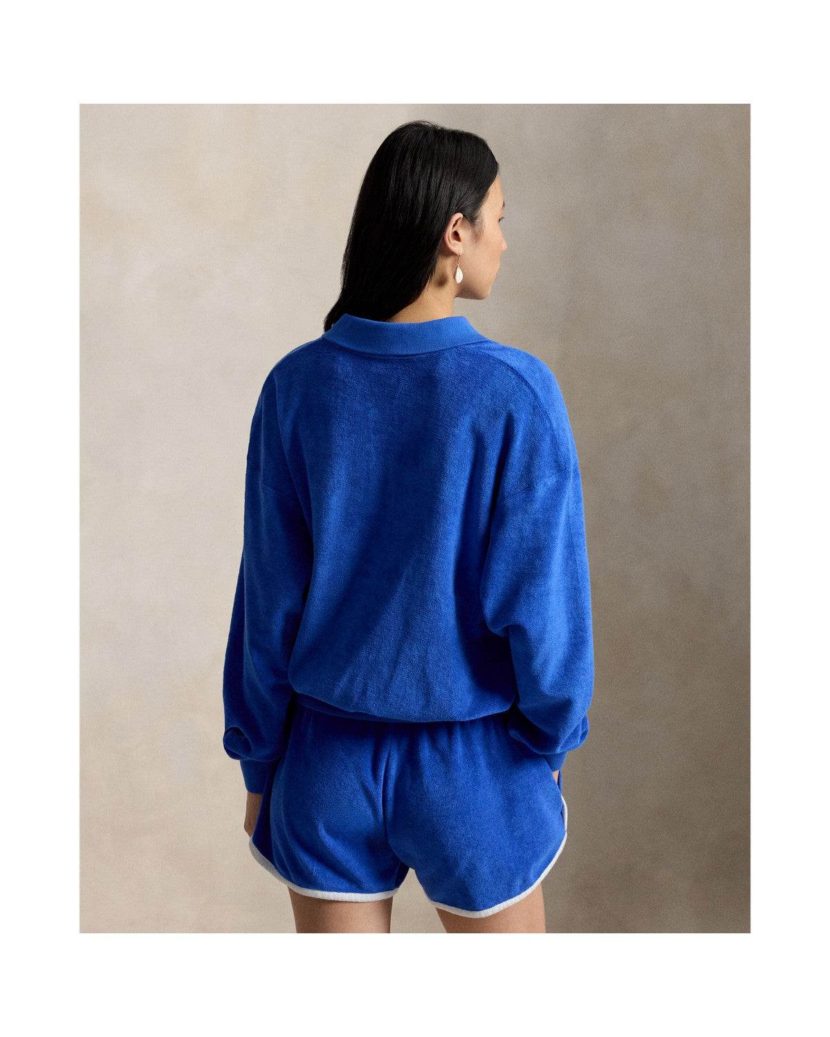 Terry Long-Sleeve Polo Shirt