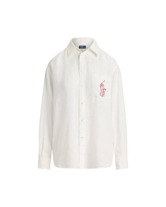 Oversize Fit Big Pony Linen Shirt