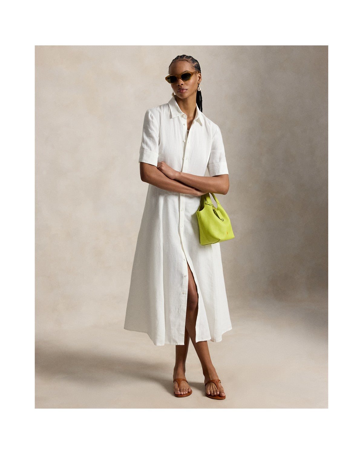 Linen Panelled Shirt Dress