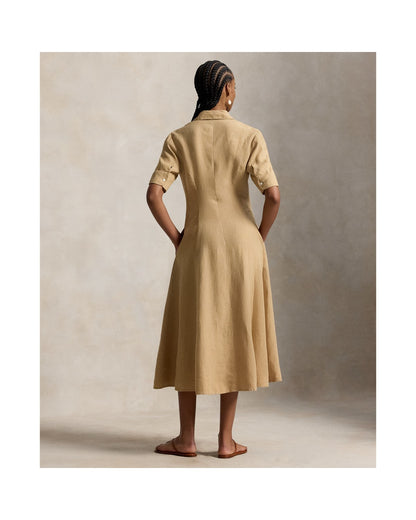 Linen Panelled Shirt Dress